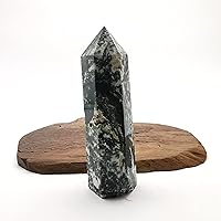 600g Natural Aquatic Agate Crsytal Obelisk/Quartz Crystal Wand Tower Point Healing