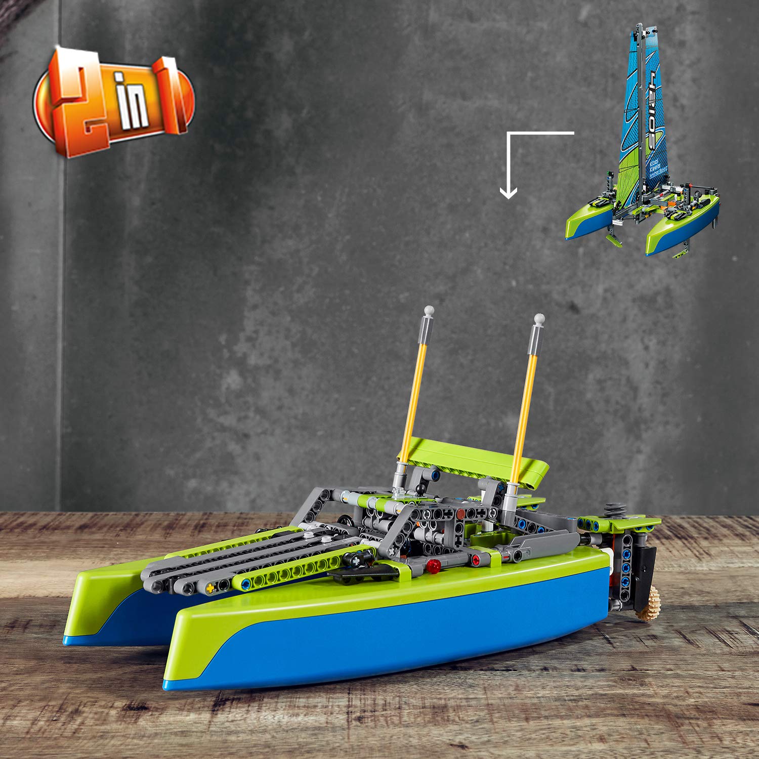 LEGO Technic Catamaran 42105 Model Sailboat Building Kit (404 Pieces)