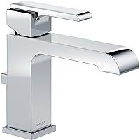Delta Faucet Ara Single Hole Bathroom Faucet, Single Handle Bathroom Faucet Chrome, Bathroom Sink Faucet, Metal Drain Assembly, Chrome 567LF-MPU