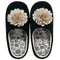 SDS Charlotte Slippers with Flower Motif, Approx. 9.4 inches (24 cm)