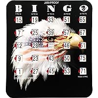MR CHIPS Jam-Proof Fingertip Bingo Cards with Sliding Windows - 10 Pack in Stars & Stripes Design