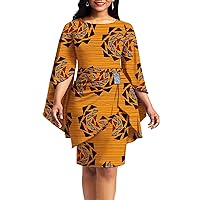 African Print Dresses for Women Dashiki Dress+Mini Skirt Ankara Aline Clothing Wax Fabric