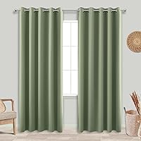 KOUFALL Sliding Door Curtains for Patio,Blackout Thermal Curtain Panels Set of 2 84 Inch Length for Living Room,Total Extra Width 120 x 84 Inches Long,Each 60 Inch Wide,Sage Green