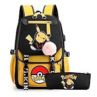 Cartoon Backpacks for Kids Laptop Bag with USB Port Lightweight Daypack with Pencil Box School Backpack Gifts for Boys And Girls, yellow1
