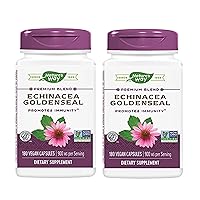 Nature's Way Echinacea Goldenseal - 900 mg Echinacea 7 Herb Blend per 2-capsule serving - For Immune Support* - With Cayenne Pepper, Gentian & Burdock - Gluten Free - 180 Vegan Capsules (Pack of 2)