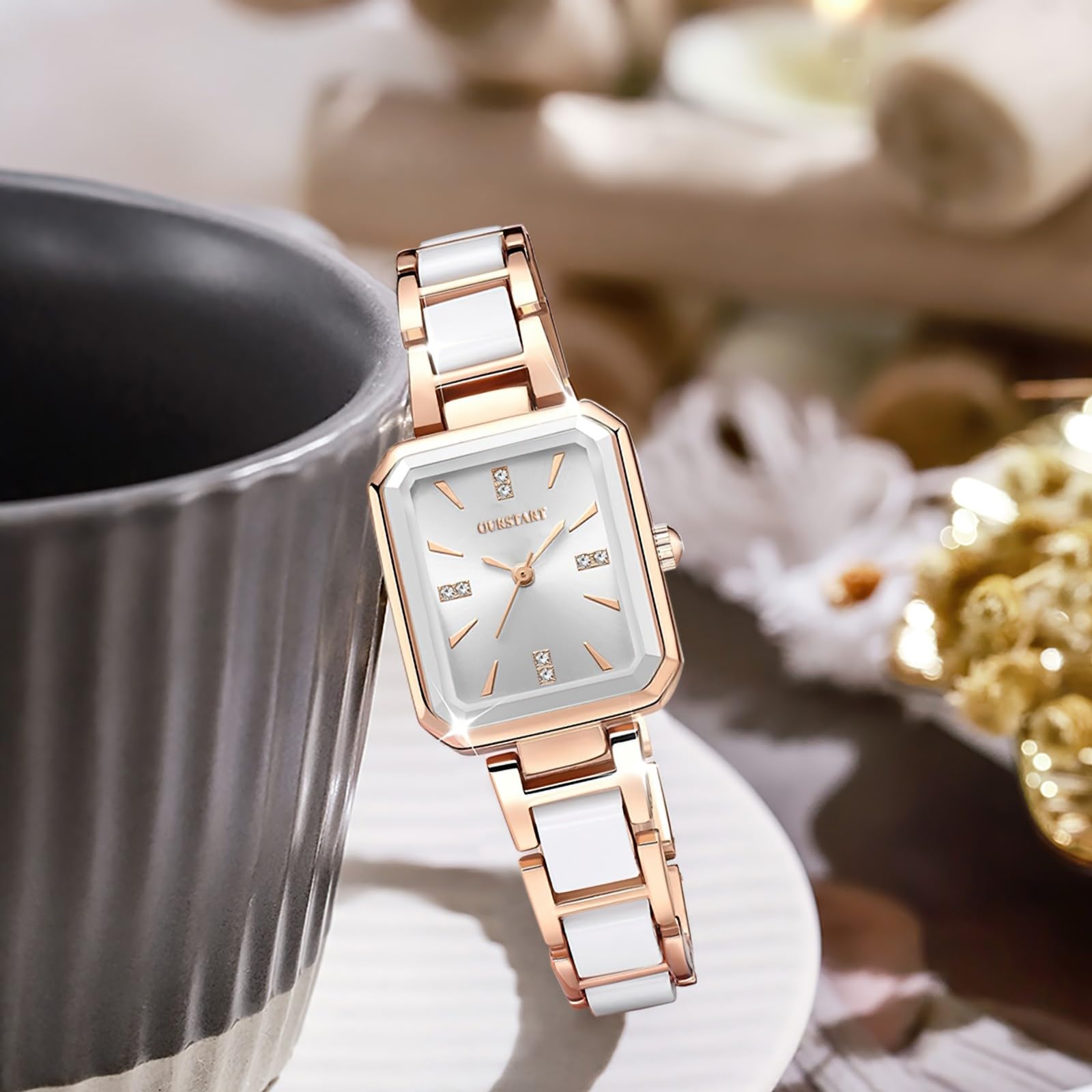 Wrist Watch for Women, Elegant Designed Lady's Watch, Quartz Analog Women's Watch with Ceramics Strap