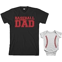 Baseball Dad & Baseball Infant Bodysuit & Men's T-Shirt Matching Set