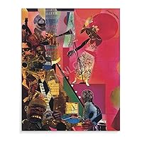 CNNLOAO Collage Artist Romare Bearden Abstract Fun Art Poster (12) Canvas Poster Wall Art Decor Print Picture Paintings for Living Room Bedroom Decoration Unframe-style 8x10inch(20x25cm)