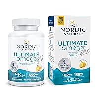 Ultimate Omega Xtra, Lemon Flavor - 60 Soft Gels - 1480 mg Omega-3 + 1000 IU Vitamin D3 - Omega-3 Fish Oil - EPA & DHA - Brain, Heart, Joint, & Immune Health - 30 Servings