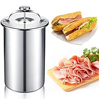 Press Ham Maker, VolksRose Round Shape Stainless Steel Meat Press Machine  for Making Healthy Homemade Deli Meat with Thermometer and Recipes, Seafood