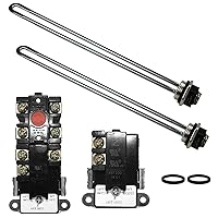 EWH-01 Electric Water Heater Tune-Up Kit, Includes Two Water Heater Thermostats, Two Water Heater Heating Elements - 4500W 240V, T-O-D Style Thermostat, Water Heater Replacement Parts