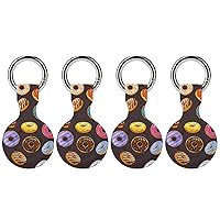 Colorful Chocolate Donuts Soft Silicone Case for AirTag Holder Protective Cover with Keychain Key Ring Accessories