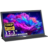 Portable Monitor 17.1 Inch 1920 * 1200 FHD HDR IPS Gaming Monitor 16: 10 Wide Screen Eye Care Display with HDMI USB Type-C Dual Speaker, External Monitor for Laptop PC Phone PS4 Xbox Switch