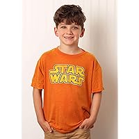 Star Wars Logo Boy's Orange Burnout T-Shirt