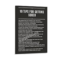 10 Tips for Getting Sober Addiction Poster Drug And Alcohol Rehab Sober Therapy (1) Canvas Painting Wall Art Poster for Bedroom Living Room Decor 08x12inch(20x30cm) Frame-style