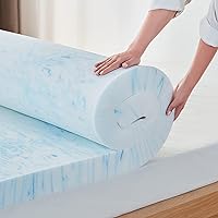 LINSY LIVING 3 Inch Mattress Topper King, Cooling Gel Infused Swirl Memory Foam, Soft Mattress Topper for Firm Mattress, CertiPUR-US Certified Bed Topper, King Size