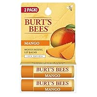 Burt's Bees Lip Balm Mothers Day Gifts for Mom - Mango, Lip Moisturizer With Responsibly Sourced Beeswax, Tint-Free, Natural Origin Conditioning Lip Treatment, 2 Tubes, 0.15 oz.
