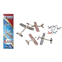 Balsa Wood and Styrofoam Airplane Toys Set - 2 Wooden Airplane Kits Which Include - 2 Rubberband Powered Propellor Planes, 2 Balsa Wood Glider Planes, and 6 Foam Model Toy Airplane Kits
