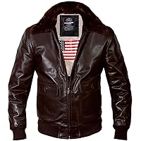 WWII Navy G1 Flight Bomber Genuine Leather jacket With Warm Quilted Lining-VM19217223