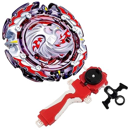 Bay Burst Battling Top Blade Evolution Turbo God Bey Red Left & Right Launcher Grip Starter Set B-131 Booster Dead Phoenix.0.at Cho Attack Gyro Bey Battle Gaming Top Novelty Spinning Toy Gift for Boys