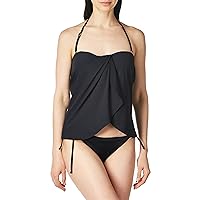 Vince Camuto Women's Standard Draped Bandini Top Swimsuit with Removable Straps