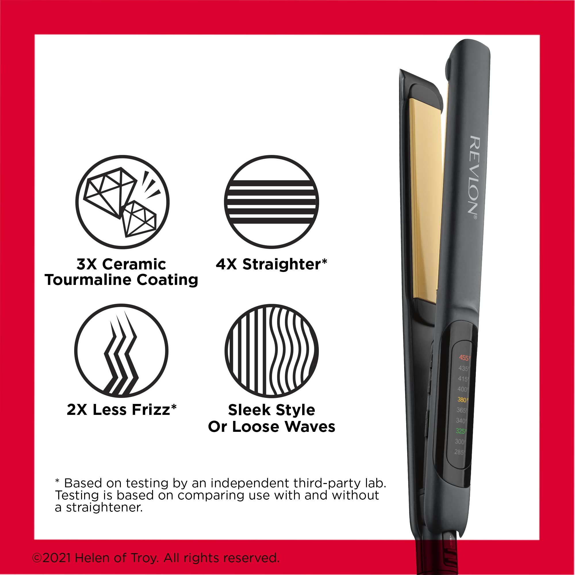Revlon Smooth Brilliance Ceramic Hair Flat Iron | Smooth Glide and Ultra-Sleek Sylas, (1 in)