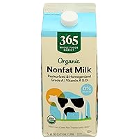 365 by Whole Foods Market, Milk Fat Free Organic Homogenized, 64 Fl Oz (Packaging May Vary)