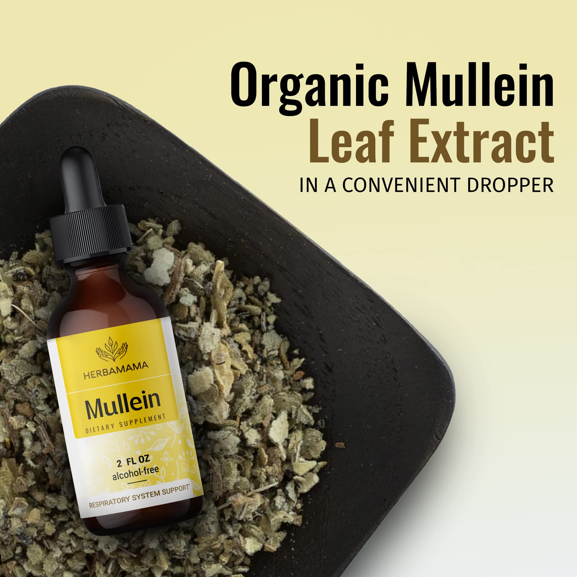 Mullein Leaf Tincture - Lung Cleanse - Vegan Lung Detox - Respiratory Health and Immune Support Drops - Natural Supplement Liquid Extract 2 fl.oz.