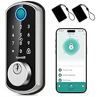 Smart WiFi Front Door Lock: Hornbill Keyless Entry Fingerprint Deadbolt - Alexa Bluetooth Electronic Keypad Door Locks for House Apartment Auto Lock APP Remote Control Silver