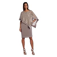 R&M Richards Womens Sequined Lace Party Dress