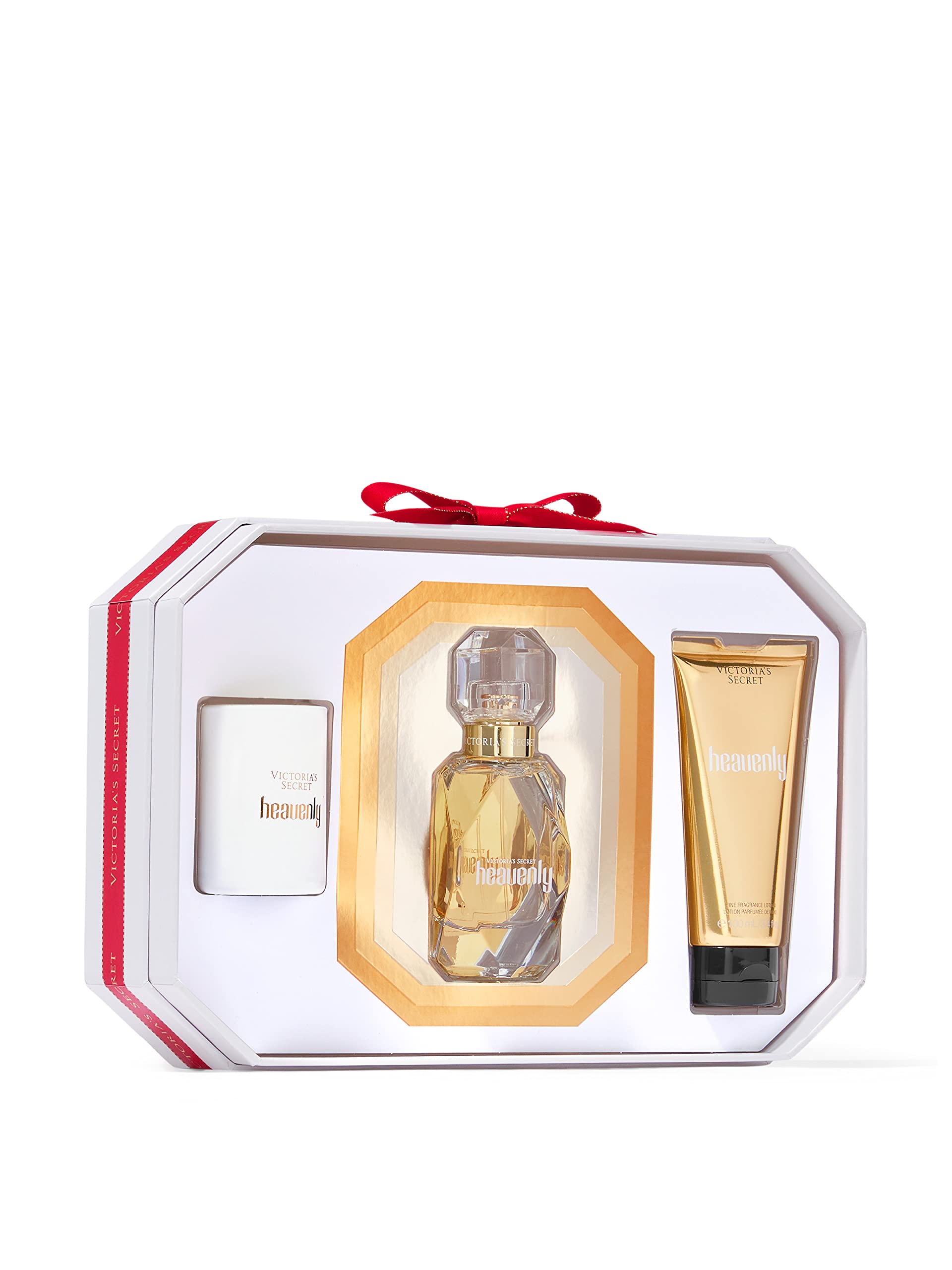 Victoria's Secret Heavenly 3 Piece Luxe Fragrance Gift Set: 1.7 oz. Eau de Parfum, Travel Lotion, & Candle