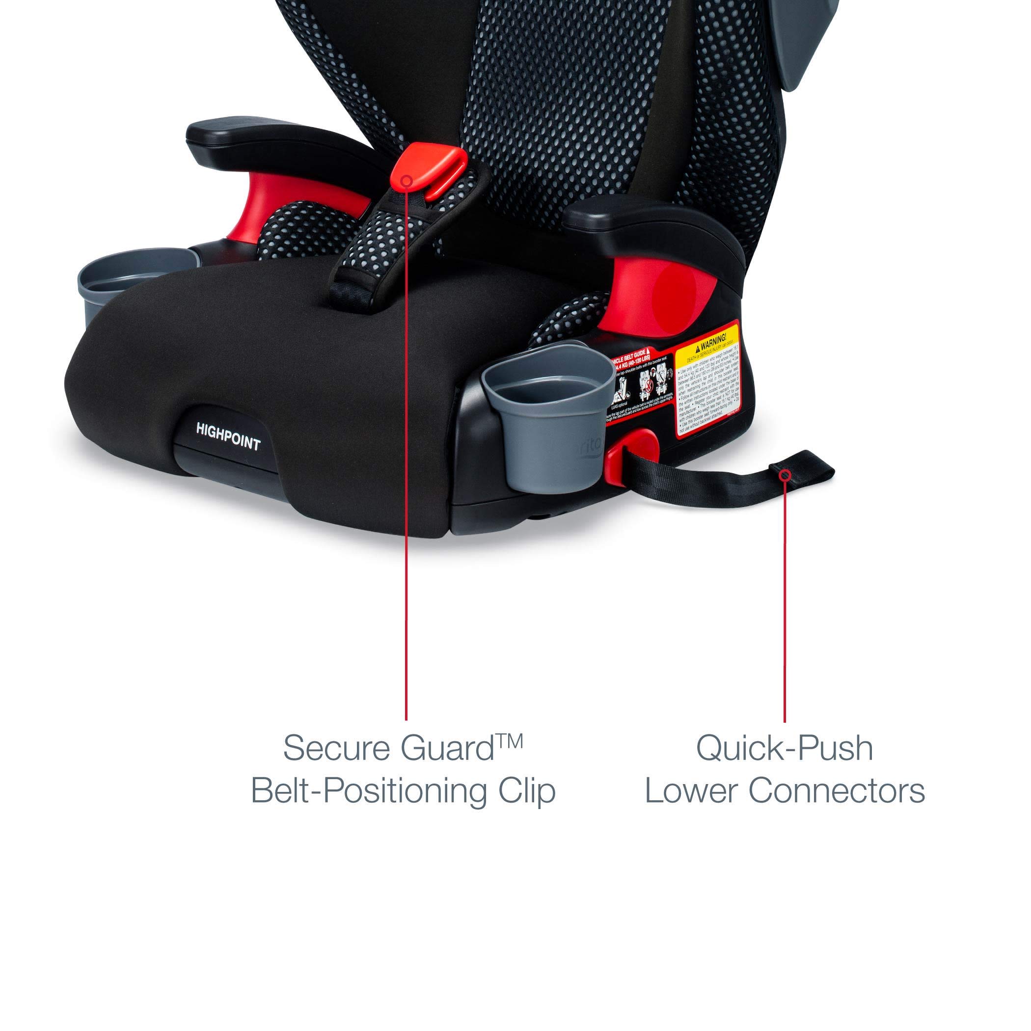 Britax Highpoint 2-Stage Belt-Positioning Booster Car Seat, Cool Flow Gray - Highback and Backless Seat