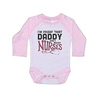 Funny Baby Onesie/I'm Proof That Daddy Can't Resist Nurses/Baby Nurse Outfit/Unisex Infant Romper