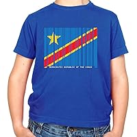 Democratic Republic of The Congo Barcode Style Flag - Childrens/Kids Crewneck T-Shirt