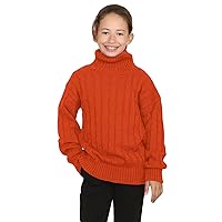 Kids Boys Polo Roll Neck Cable Knitted Jumper Long Sleeve Pullover Warm Sweater