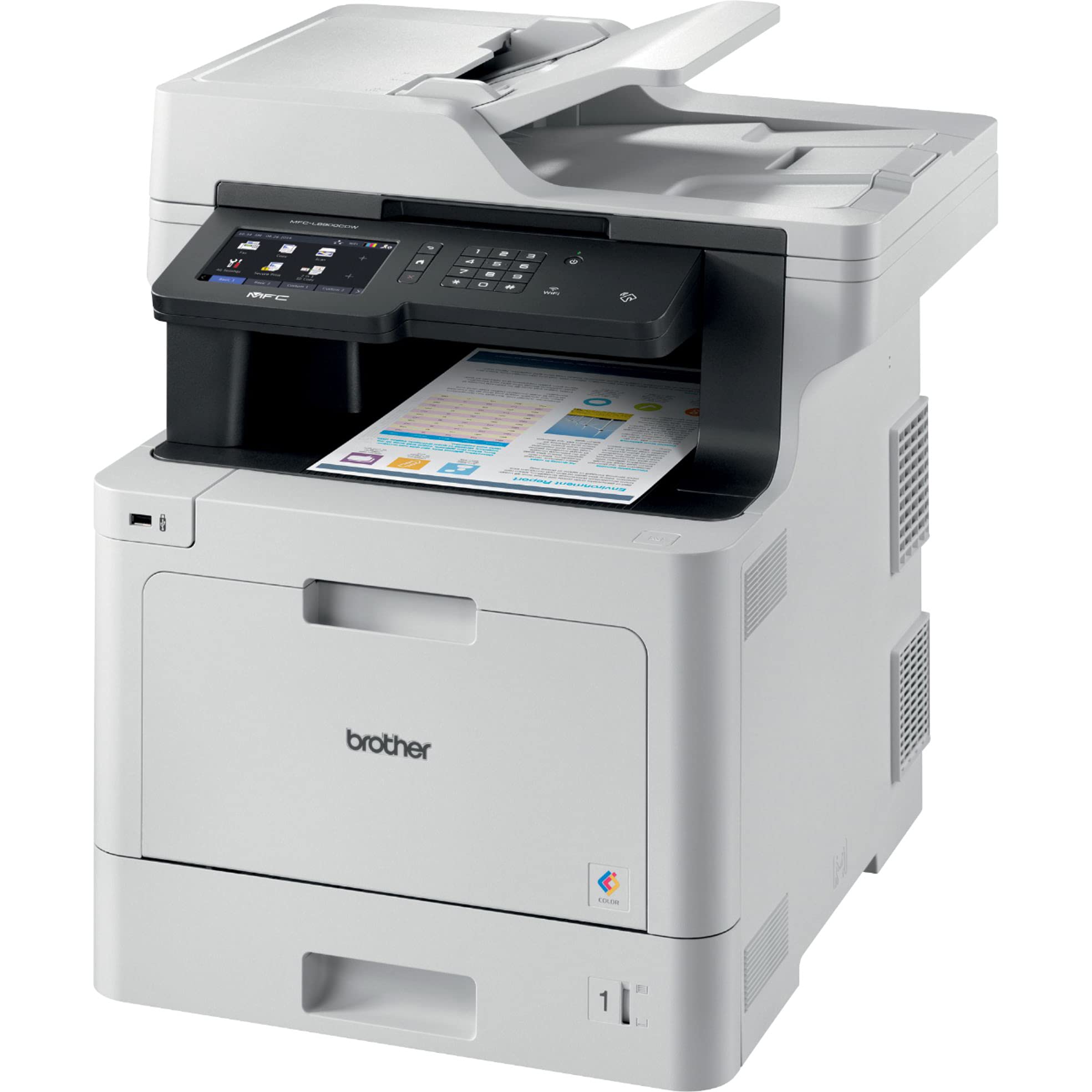 Brother MFC-L8900CDWB All-in-One Wireless Color Laser Printer for Office - 4-IN-1 Print Copy Scan Fax - 5
