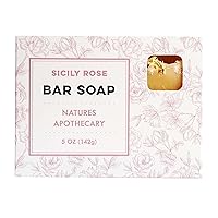 Sicily Rose Premium Bar Soap | Rose Powder and French Clay Castile Soap - Eco-Friendly, Vegan, Hypoallergenic, All-Natural, Plant-Derived, Cold-Processed, Handmade in USA