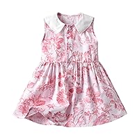 Girls Star Dress Kids Toddler Baby Girls Spring Summer Floral Cotton Sleeveless Princess Dress Clothes Dress and