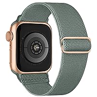 Compatible Apple Watch Band 49mm 45mm 44mm 42mm Replacement Nylon Elastic Band Apple Watch Strap Sport Band Adjustable Length Soft Breathable Sweatproof Compatible with iWatch Series Ultra 8 7 6 5 4 3 2 1 SE Turquoise Green