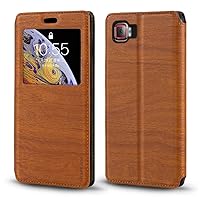 Lenovo Vibe Z2 Case, Wood Grain Leather Case with Card Holder and Window, Magnetic Flip Cover for Lenovo Vibe Z2