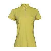 Womens Short Sleeve Solid Polo with Petal Collar