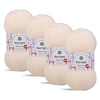 Baby One,Baby Knitting Yarn,Anti-Pilling (Low-Pilling) Featured,Each Skein/Ball 100 g (3.5 oz) (Cream K025)