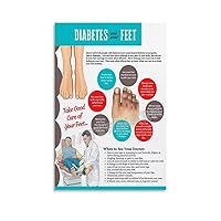 LTTACDS DIABETES And Your FEET Poster Symptoms Diabetes-related Foot Conditions Canvas Painting Wall Art Poster for Bedroom Living Room Decor 12x18inch(30x45cm) Unframe-style