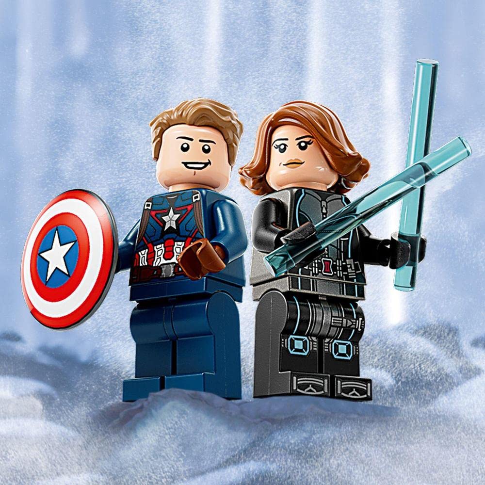 LEGO Super Heroes Marvel Black Widow and Captain America Touring 76260 Toy Blocks, Present, American Comics, Superhero, Boys, 6 Years Old and Up