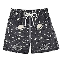 Spce Moon Star Boys Swim Trunks Swim Board Shorts Bathing Suit Beach Pool Essentials