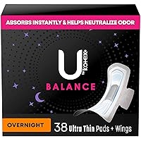 Balance Ultra Thin Overnight Pads with Wings, 38 Count