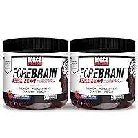 Forebrain Gummies, 2-Pack, Nootropic Brain Support Supplement for Memory and Focus, Brain Vitamin with COGNIGRAPE, Huperzine A, Focus Gummies to Support Recall and Sharpness, 120 Gummies