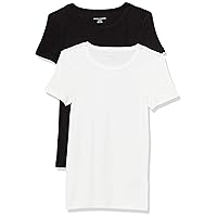 Women's Slim-Fit Short-Sleeve Crewneck T-Shirt, Pack of 2