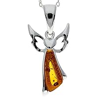 Genuine Baltic Amber & Sterling Silver Angel Pendant without Chain - GL2008