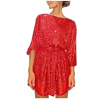Sexy Dresses for Women Date Night Long Sleeve Straight Sequin Glitter Dress Party Sequin Dress New Years Eve Dress